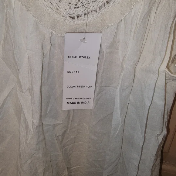 NWT Womens Plus sz 1X Passport off white Tank top Beautiful Romatic Fairy - Picture 4 of 6